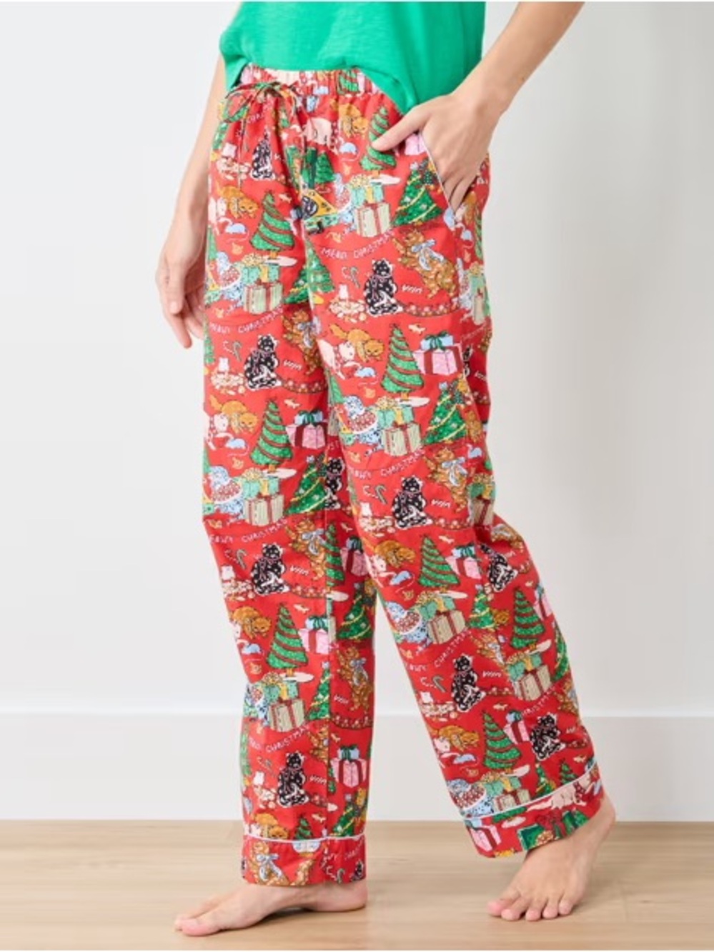 Printfresh Meowy Christmas Cotton Poplin Pajama Pants